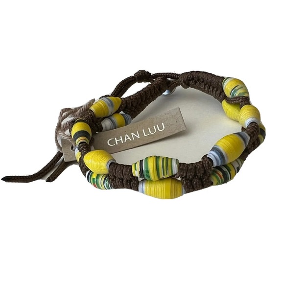 Chan Luu Ethical Fashion Recycled Paper Multi Beaded Boho Handcrafted Bracelet - Picture 3 of 8
